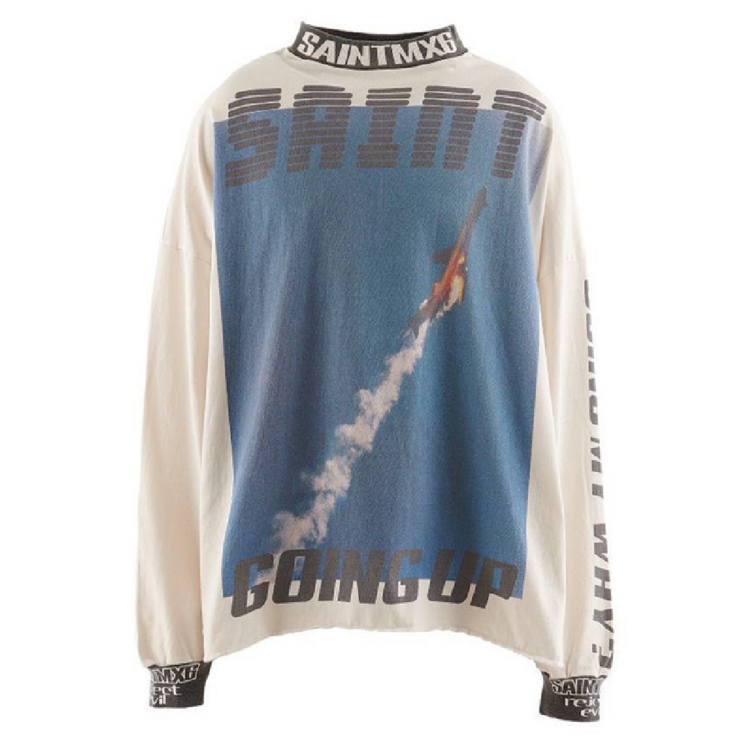 New Project (52) SAINT Mxxxxxx GOING UP Long Sleeve T-Shirt – White - Image 1