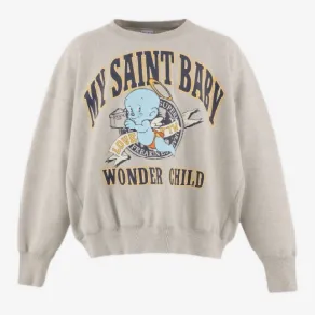 New Project (6) SAINT MICHAEL Baby Michael Crewneck Sweatshirt - Image 1