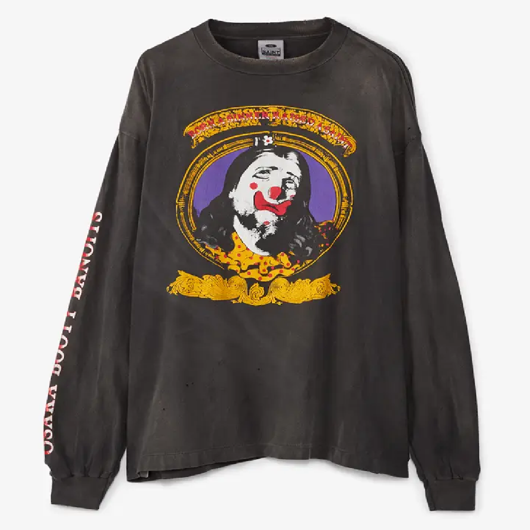 SAINT Mxxxxxx Born Saint Long Sleeve T-Shirt front SAINT Mxxxxxx Born Saint Long Sleeve T-Shirt - Image 1