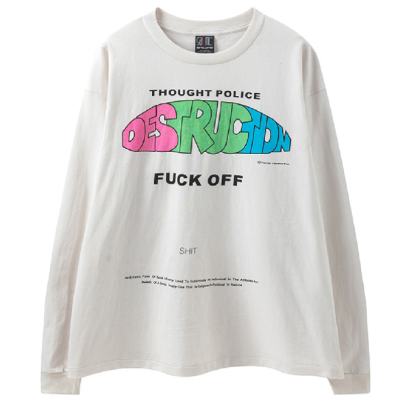 SAINT Mxxxxxx DISTRUCTION Long-Sleeve T-Shirt – White front