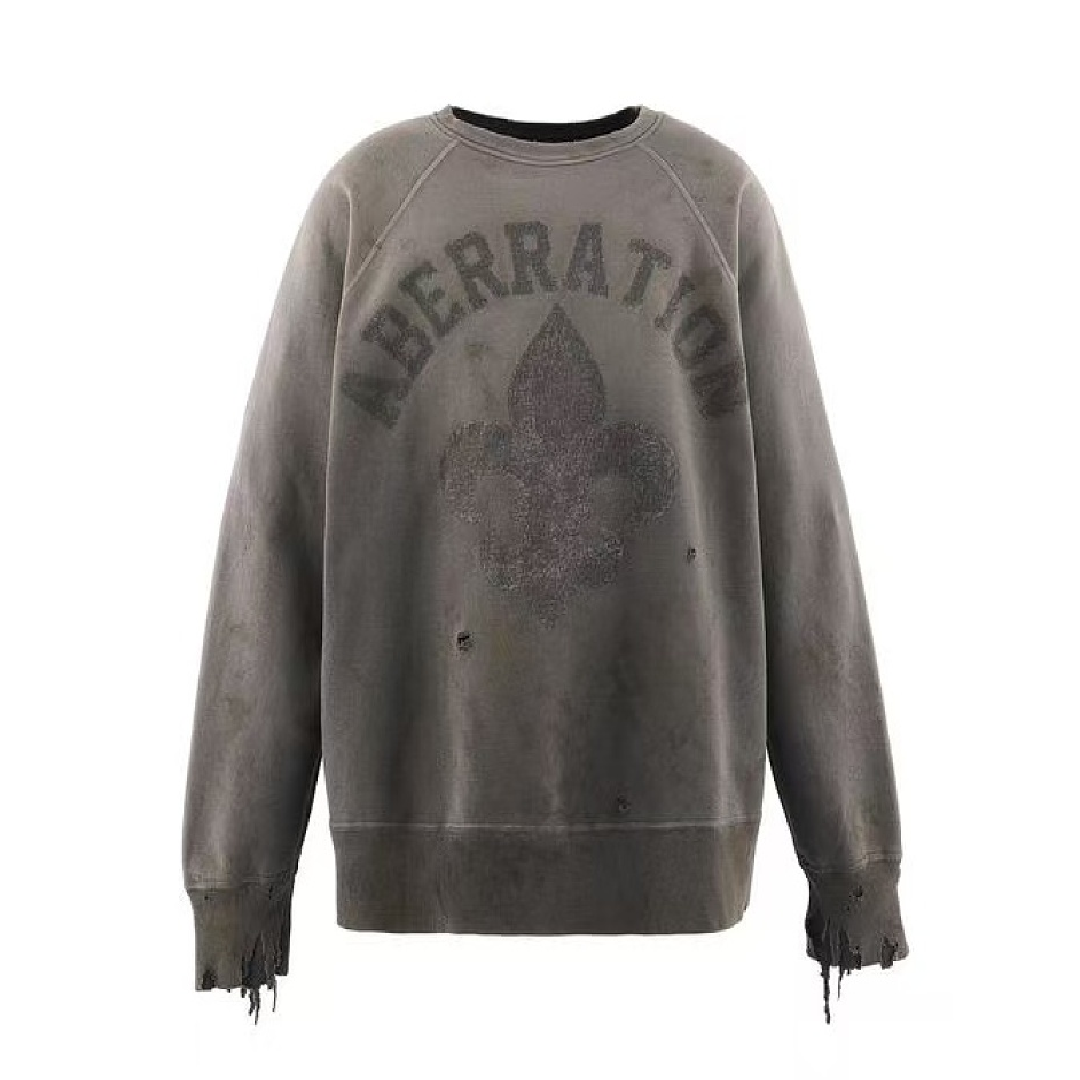 SAINT Mxxxxxx Distressed Graphic Knit Sweater – Vintage Style front Saint Michael Aberration Sweatshirt - Image 1