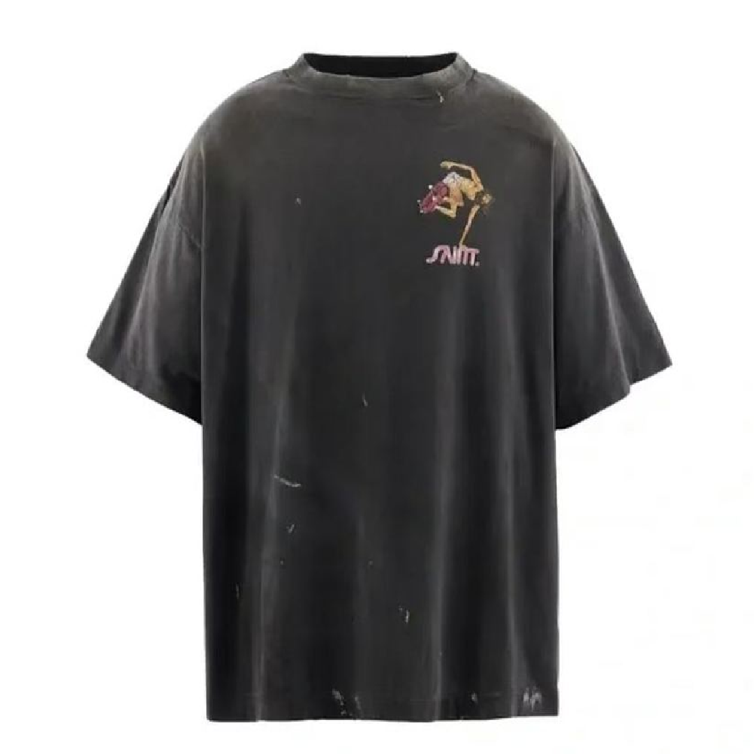 SAINT Mxxxxxx Distressed Graphic T-Shirt – Streetwear front SAINT Mxxxxxx Skate Short Sleeves T-Shirt - Image 1