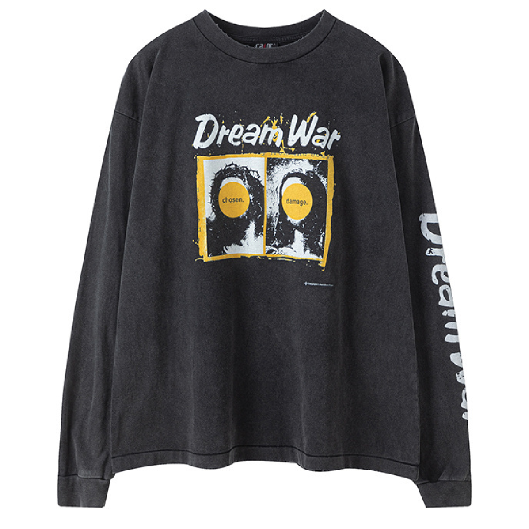SAINT Mxxxxxx Dream War Long-Sleeve T-Shirt – Grey front SAINT Mxxxxxx Dream War Long-Sleeve T-Shirt - Image 1