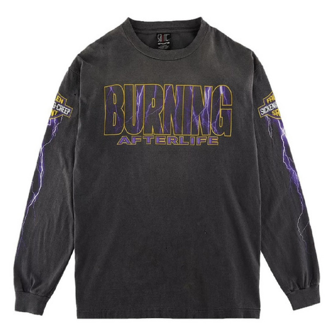 SAINT Mxxxxxx Graphic Crewneck Long-Sleeve Sweater front SAINT Mxxxxxx Evil Spirit Long Sleeve T-Shirt - Image 1