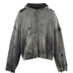 SAINT Mxxxxxx Double Face Destroyed Zip-Up Hoodie