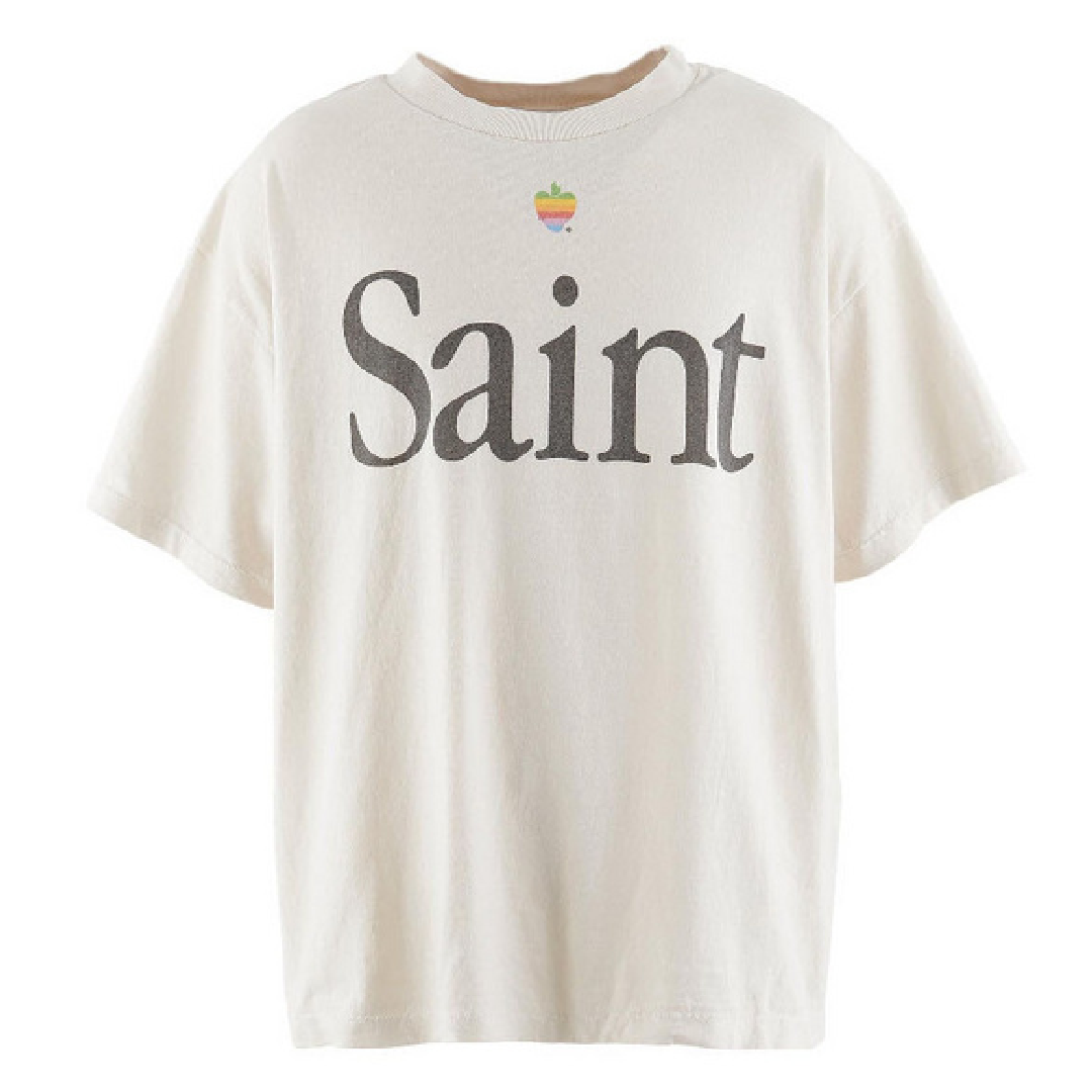 SAINT Mxxxxxx Heart Saint Print T-Shirt – Graphic Design front Saint Michael Heart Saint T-Shirt - White - Image 1