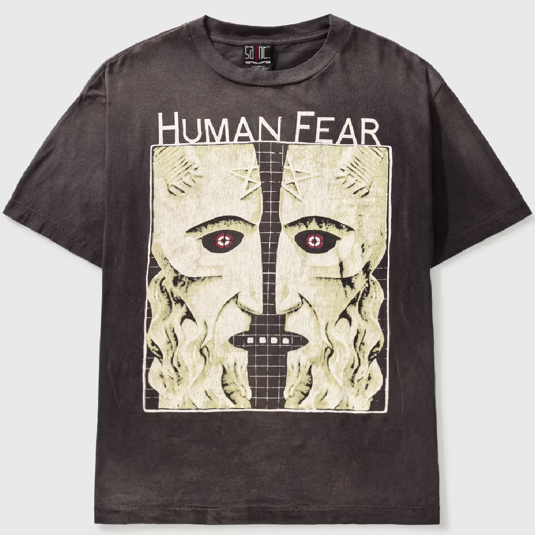 SAINT Mxxxxxx Human Fear Graphic T-Shirt front SAINT Mxxxxxx Human Fear T-Shirt - Image 1