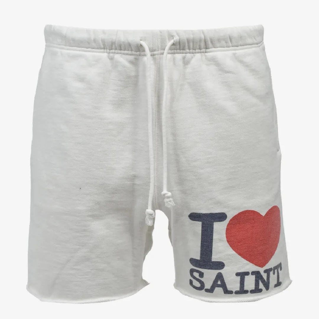 SAINT Mxxxxxx I LOVE SAINT Sweat Shorts – Casual Styl front SAINT Mxxxxxx I LOVE SAINT Sweat Shorts - Image 1
