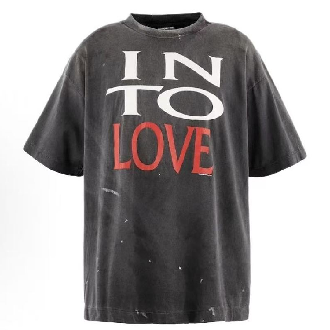 SAINT Mxxxxxx “IN TO LOVE” SS T-Shirt – Black front SAINT MXXXXXX "IN TO LOVE" T-Shirt - Image 1