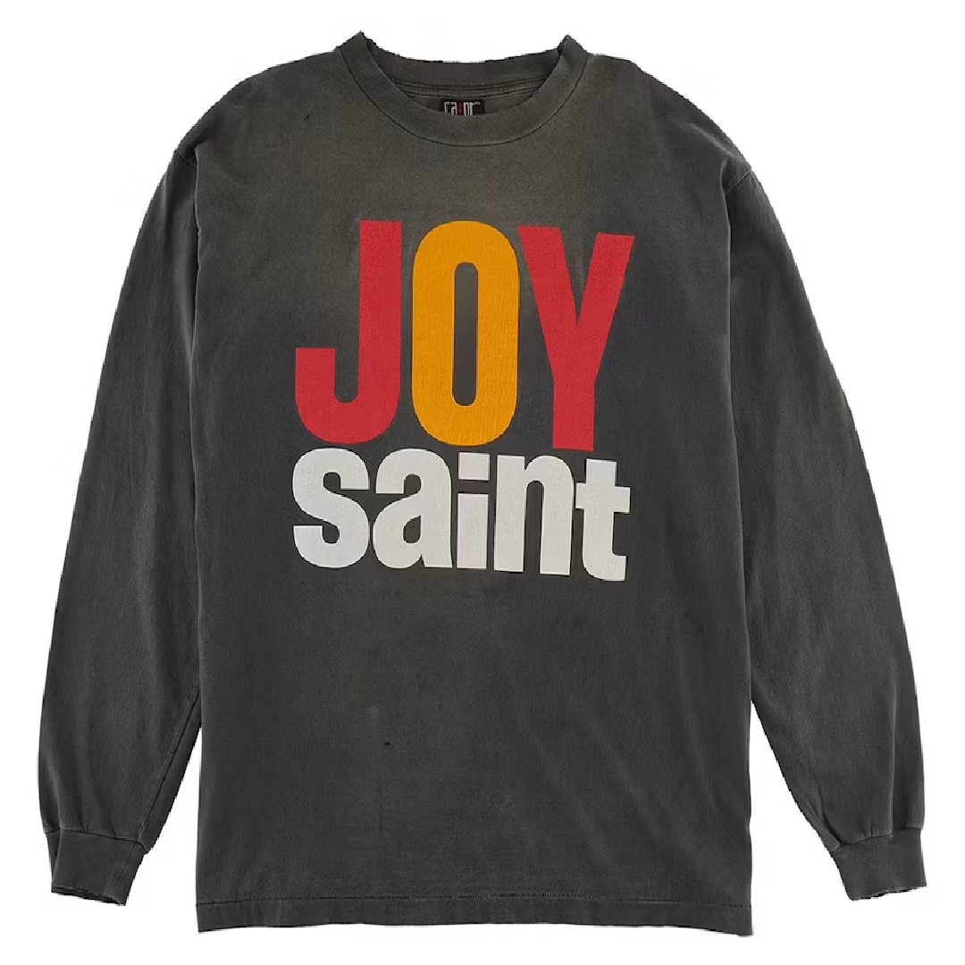 SAINT Mxxxxxx Joy Saint Graphic Long Sleeve T-Shirt – Black front SAINT Mxxxxxx Joy Saint Long Sleeve T-Shirt – Black - Image 1