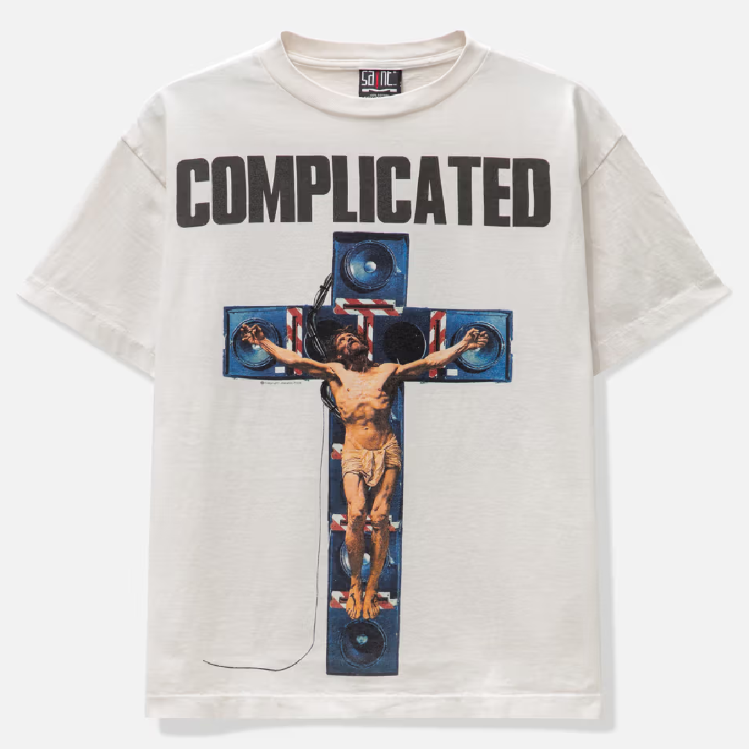 SAINT Mxxxxxx Kosuke Kawamura Complicated Print T-Shirt front SAINT Mxxxxxx Kosuke Kawamura Complicated T-Shirt - Image 1