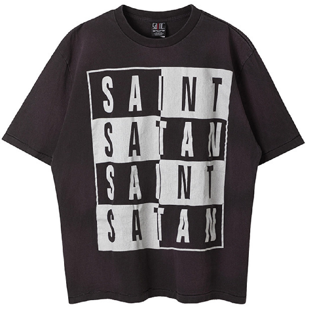 SAINT Mxxxxxx MIGHTY DEVIL Print T-Shirt – Graphic Design front SAINT Mxxxxxx MIGHTY DEVIL T-Shirt - Image 1