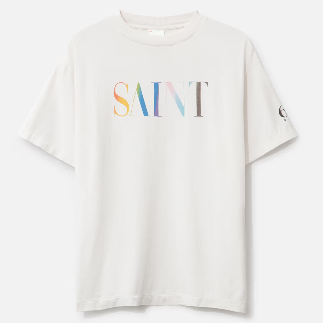 SAINT Mxxxxxx Rainbow Saint Graphic T-Shirt front SAINT Mxxxxxx Rainbow Saint T-Shirt - Image 1