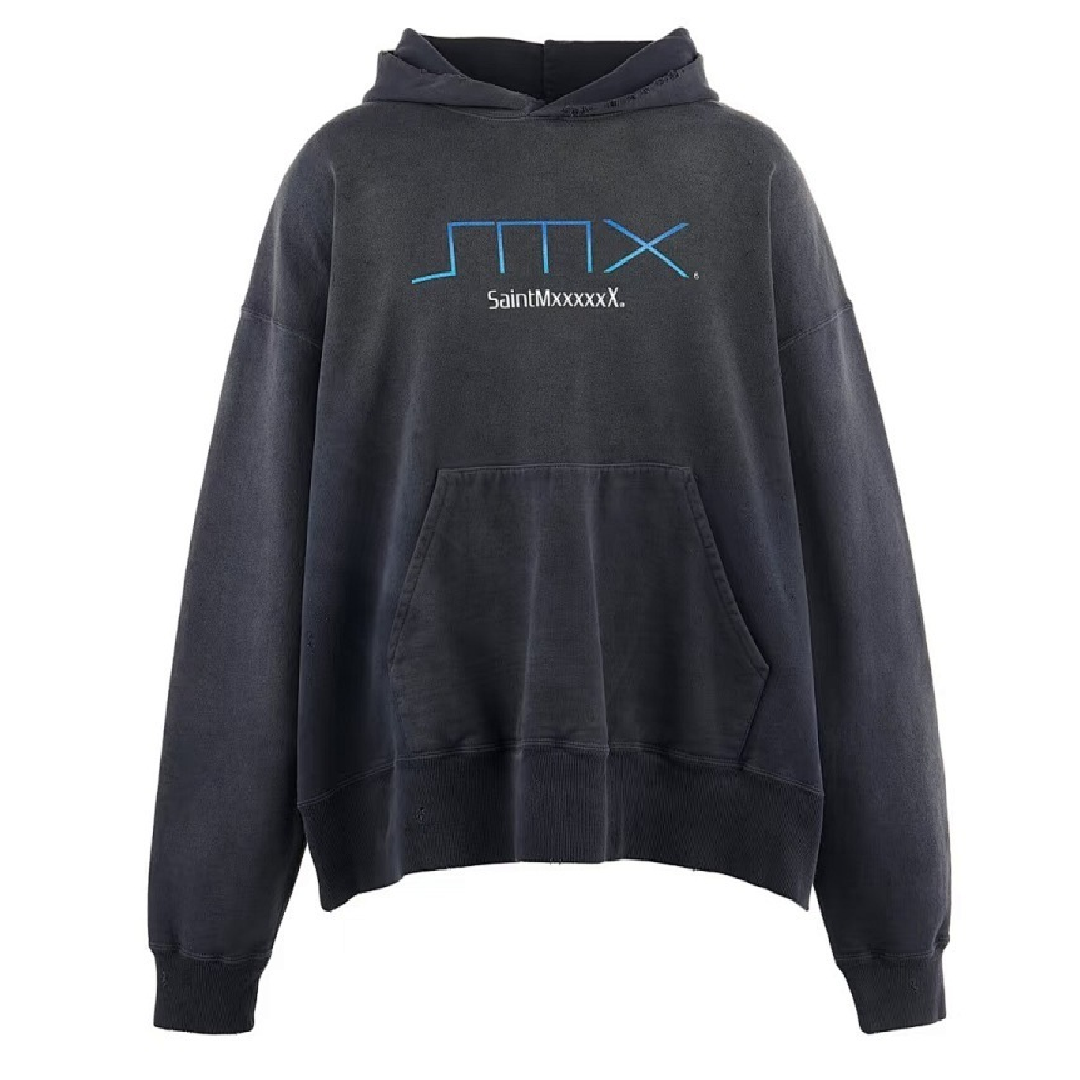 SAINT Mxxxxxx SMX Hoodie – Modern Casual Streetwear Style front SAINT Mxxxxxx SMX Hoodie - Image 1