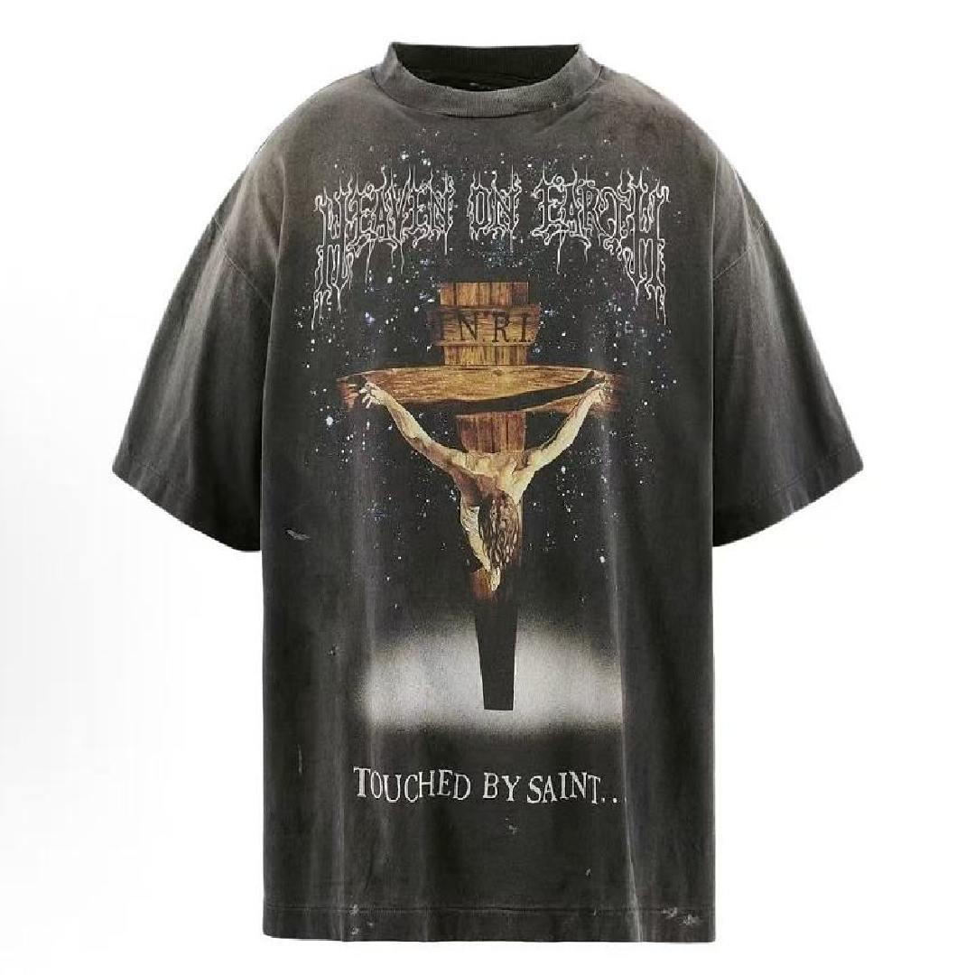 SAINT Mxxxxxx SS T-Shirt Jesus – Black front SAINT Mxxxxxx SS T-Shirt Jesus – Black - Image 1