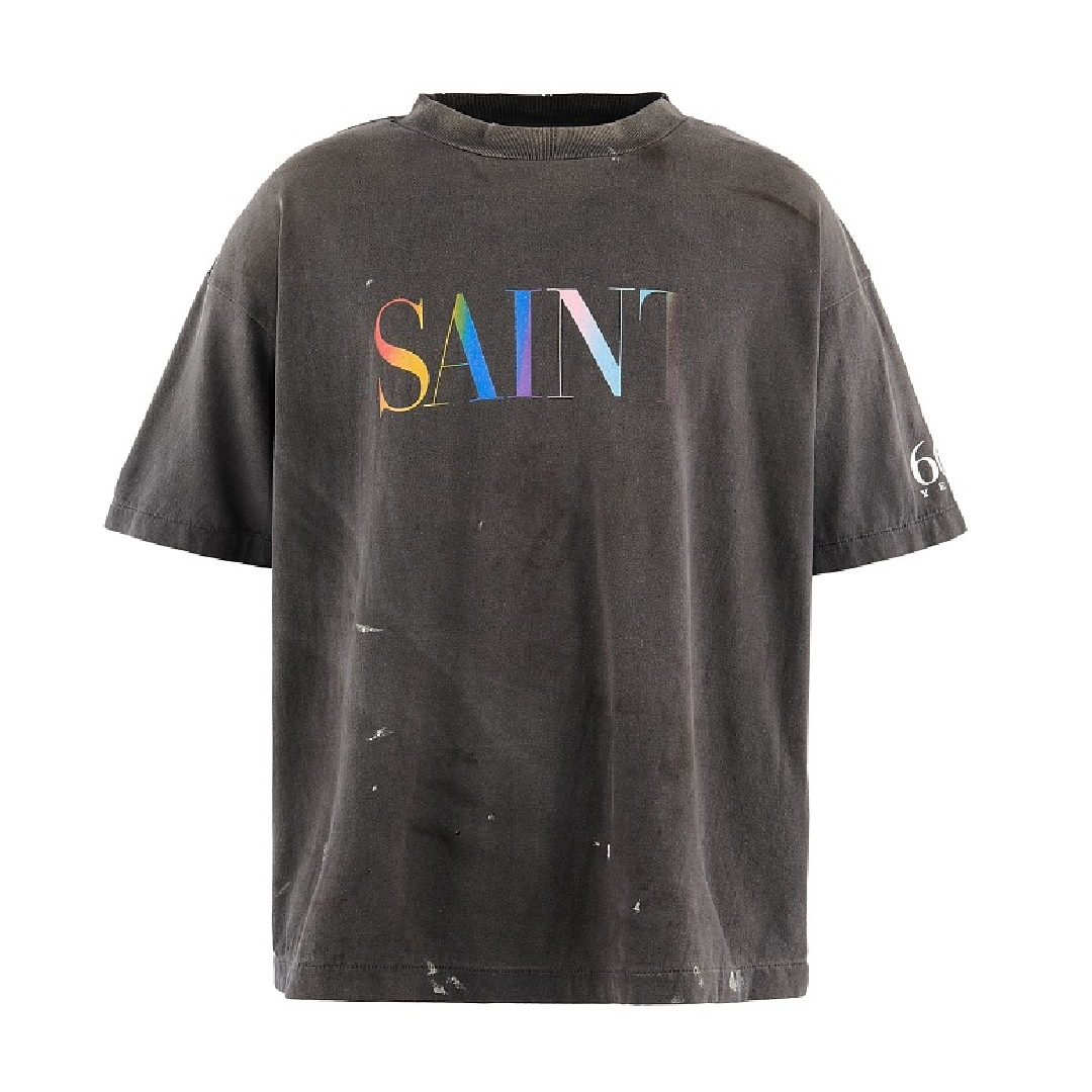 SAINT Mxxxxxx SS T-Shirt Saint Black front SAINT Mxxxxxx SS T-Shirt Saint Black - Image 1