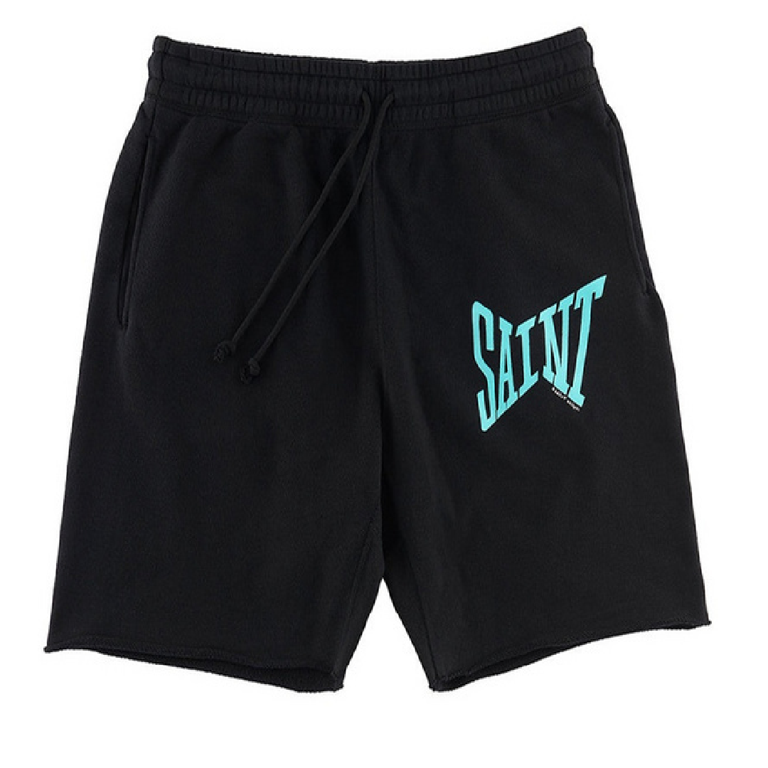 SAINT Mxxxxxx Saint Shorts – Black front SAINT Mxxxxxx Saint Shorts – Black - Image 1