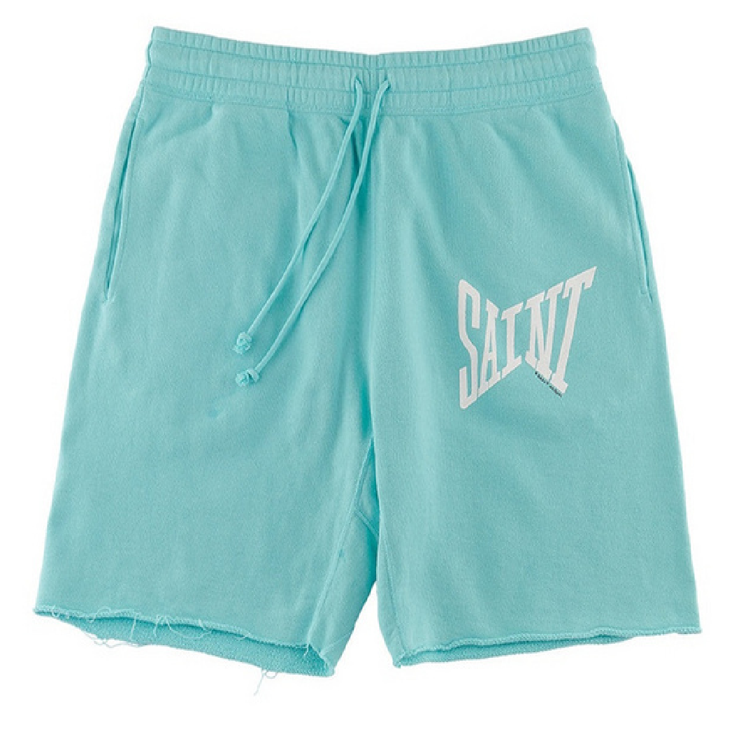 SAINT Mxxxxxx Saint Shorts – Blue Black front SAINT Mxxxxxx Saint Shorts – Blue - Image 1