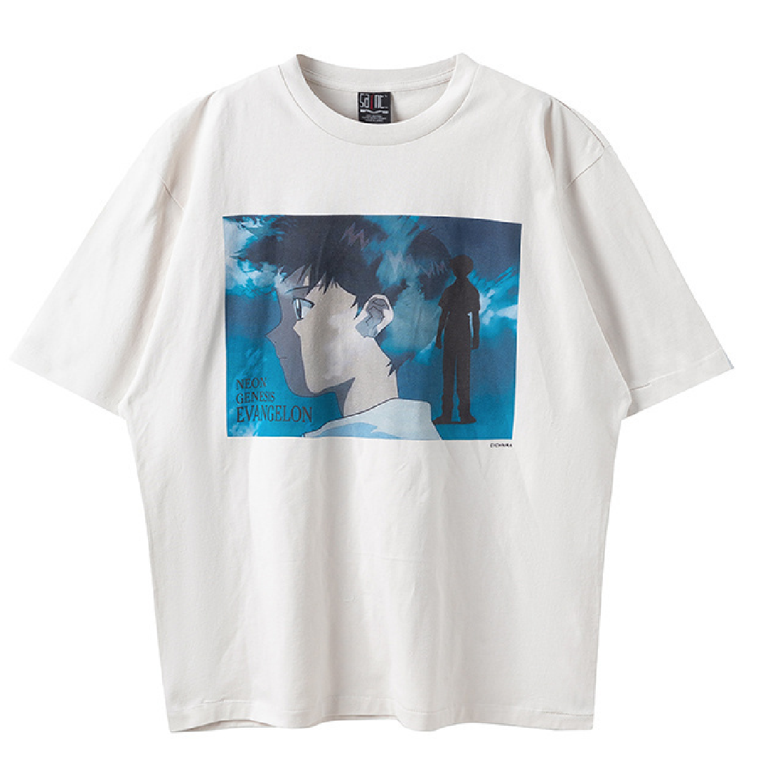 SAINT Mxxxxxx Shinji Graphic Tee – Vintage Style front SAINT Mxxxxxx Shinji T-Shirt - White - Image 1