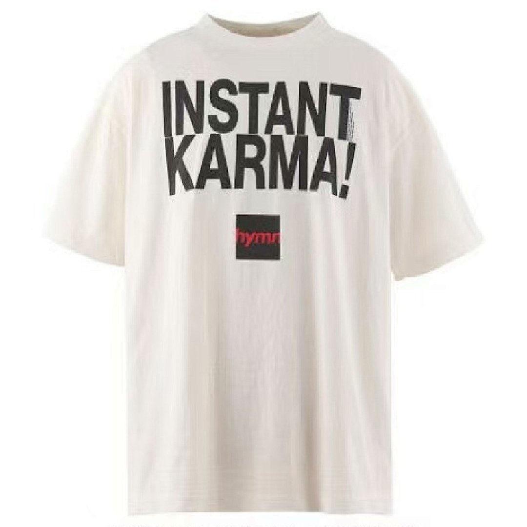 SAINT Mxxxxxx Slogan Print T-Shirt front Saint Michael × John Lennon Instant Karma Short Sleeves T-Shirt - Image 1