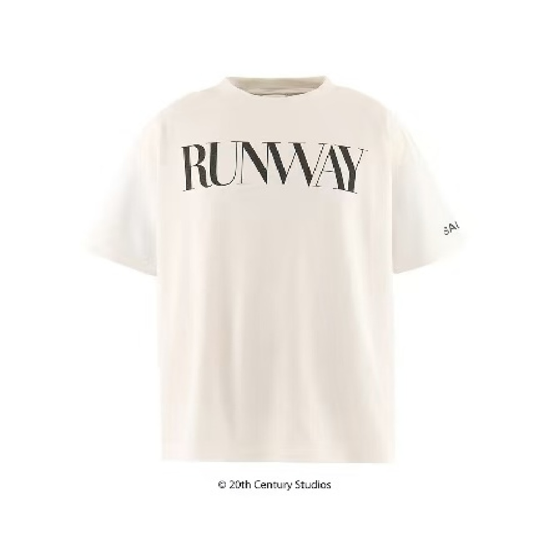 SAINT Mxxxxxx TDWP Runway T-Shirt – The Devil Wears Prada White front SAINT Mxxxxxx × The Devil Wears Prada RUNWAY T-Shirt - Image 1
