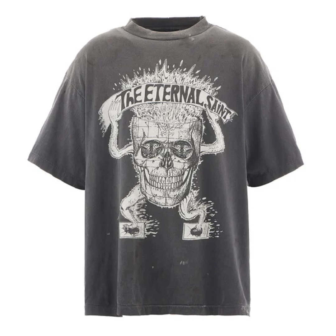 SAINT Mxxxxxx The Eternal Graphic T-Shirt – Black front SAINSAINT Mxxxxxx The Eternal Short-Sleeve T-Shirt – Black - Image 1