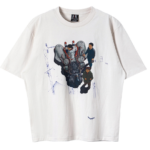 SAINT Mxxxxxx White Faded Cotton Bike Freedom T-Shirt