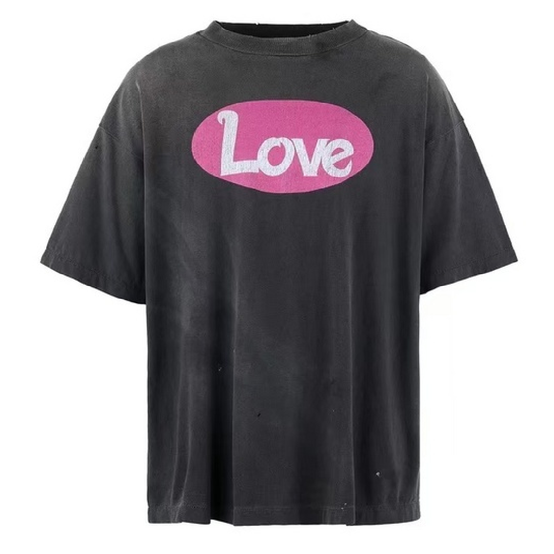 SAINT Mxxxxxx × 2PAC Short Sleeve Tee – Vintage Style SAINT Mxxxxxx Love Raunch Life T-Shirt – Black - Image 1