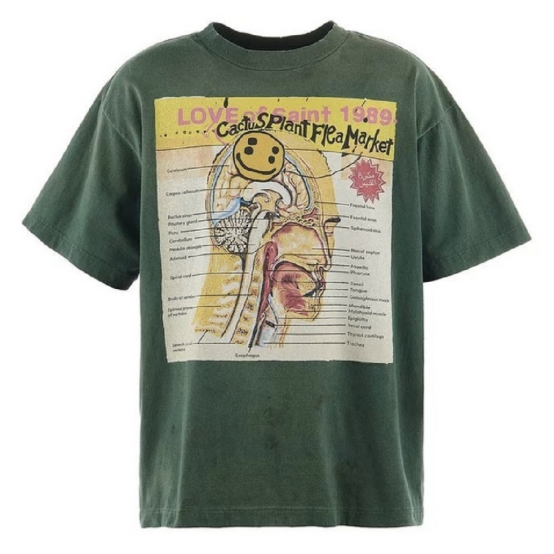 SAINT Mxxxxxx × Cactus Plant Flea Market Love of Saint T-Shirt front SAINT Mxxxxxx × Cactus Plant Flea Market Love of Saint T-Shirt - Image 1