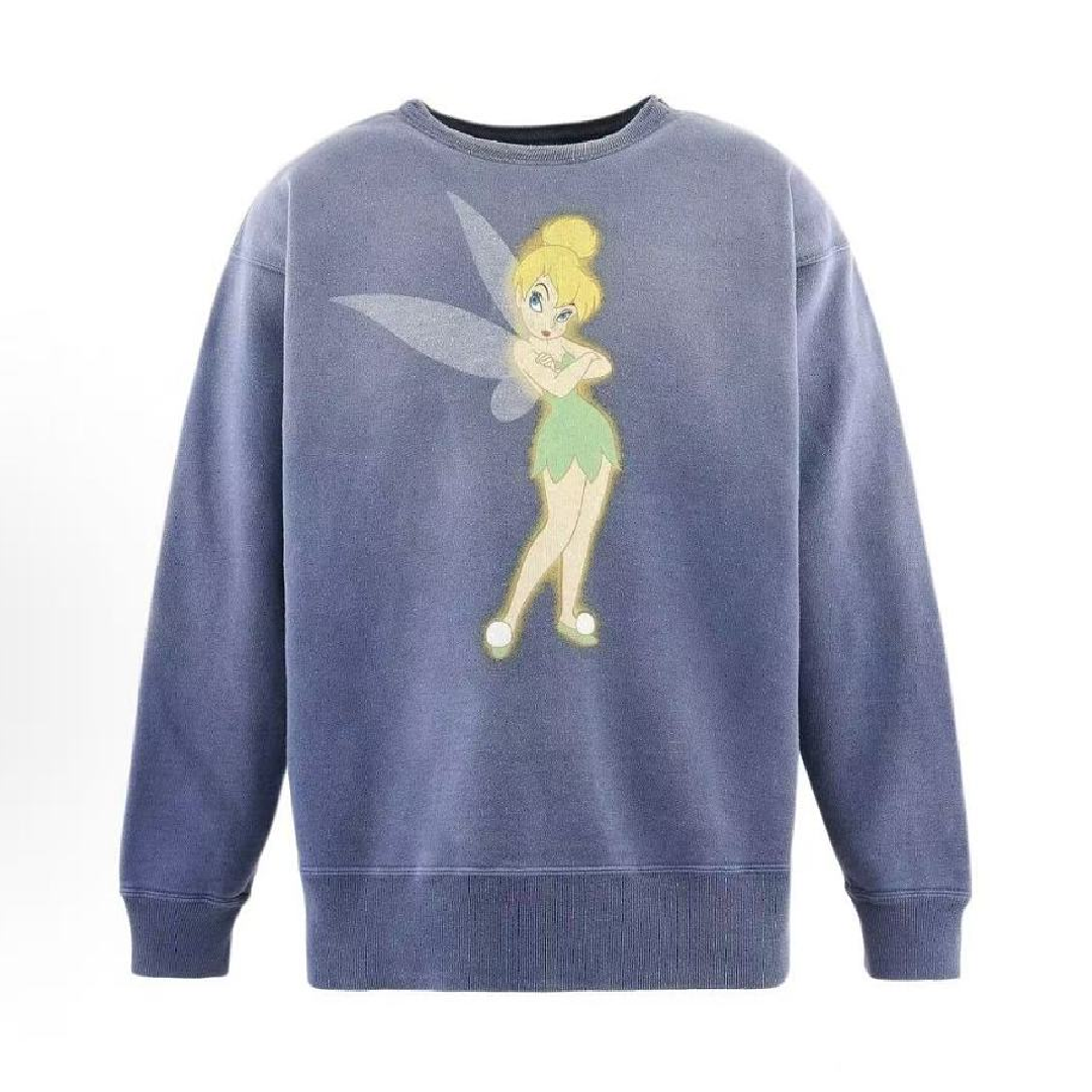 SAINT Mxxxxxx × Disney Tinker Bell Graphic Crewneck Sweater front SAINT Mxxxxxx Disney Tinker Bell Sweatshirt - Image 1