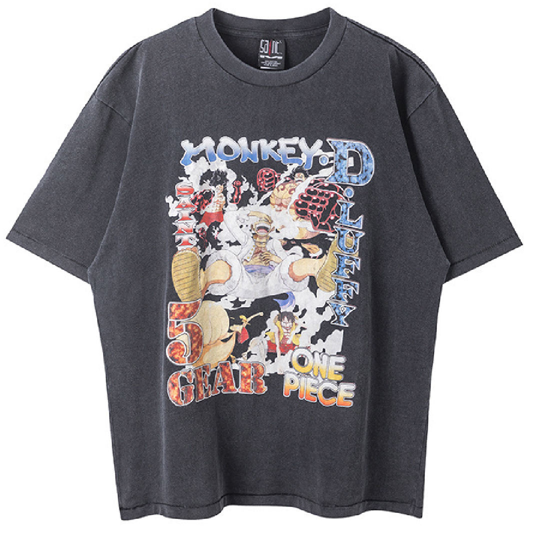SAINT Mxxxxxx × One Piece Graphic T-Shirt – Anime Collaboration front SAINT Mxxxxxx × One Piece T-Shirt - Image 1