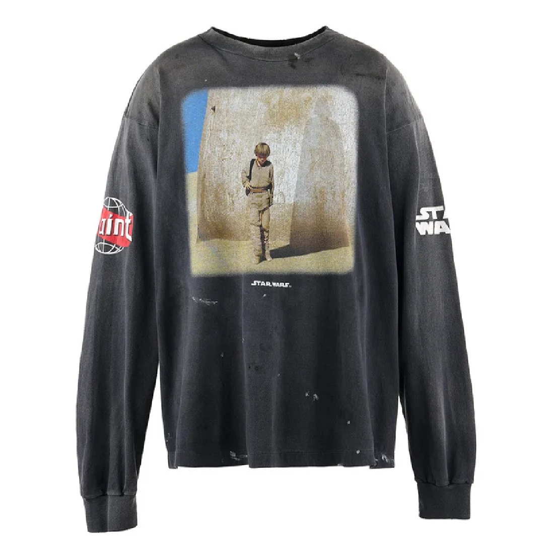 SAINT Mxxxxxx × STAR WARS Darth Vader Long-Sleeve T-Shirt front SAINT Mxxxxxx × STAR WARS Darth Vader Long-Sleeve T-Shirt - Image 1