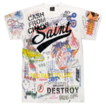 SAINT Mxxxxxx colorful graffiti and signature cartoon T-Shirt