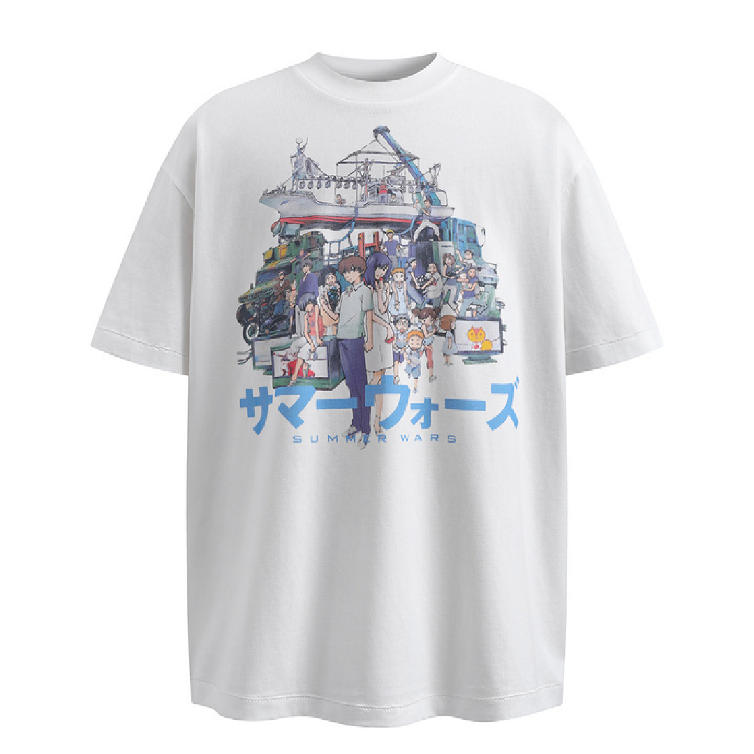 SAINT Mxxxxxx × The Girl Who Leapt Through Time Graphic T-Shirt front SAINT Mxxxxxx SUMMER WARS x GEEKS RULE Short Sleeve T-shirt - Image 1
