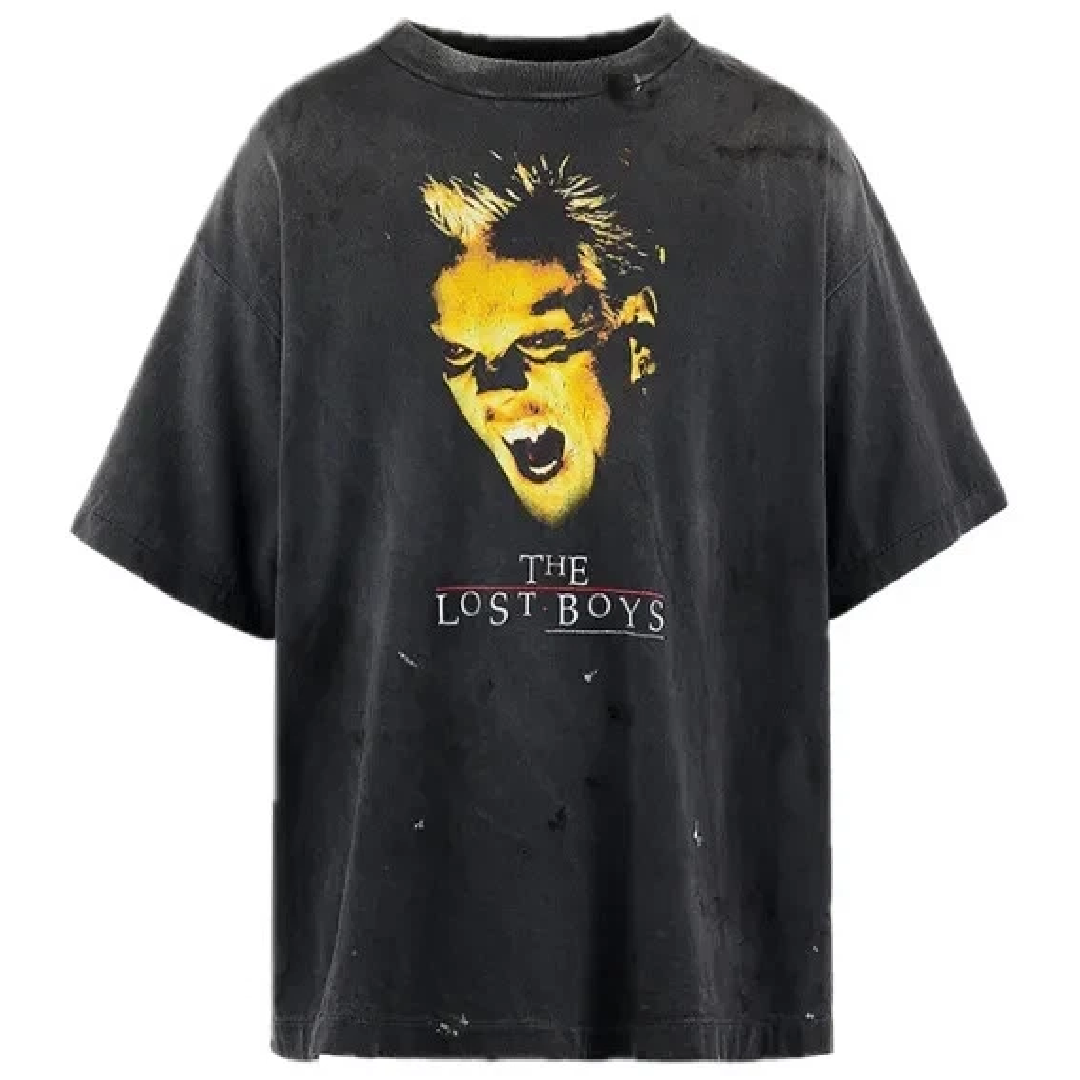 SAINT Mxxxxxx × The Lost Boys Vanpire Graphic T-Shirt – Black front SAINT Mxxxxxx × The Lost Boys Vampire T-Shirt – Black - Image 1