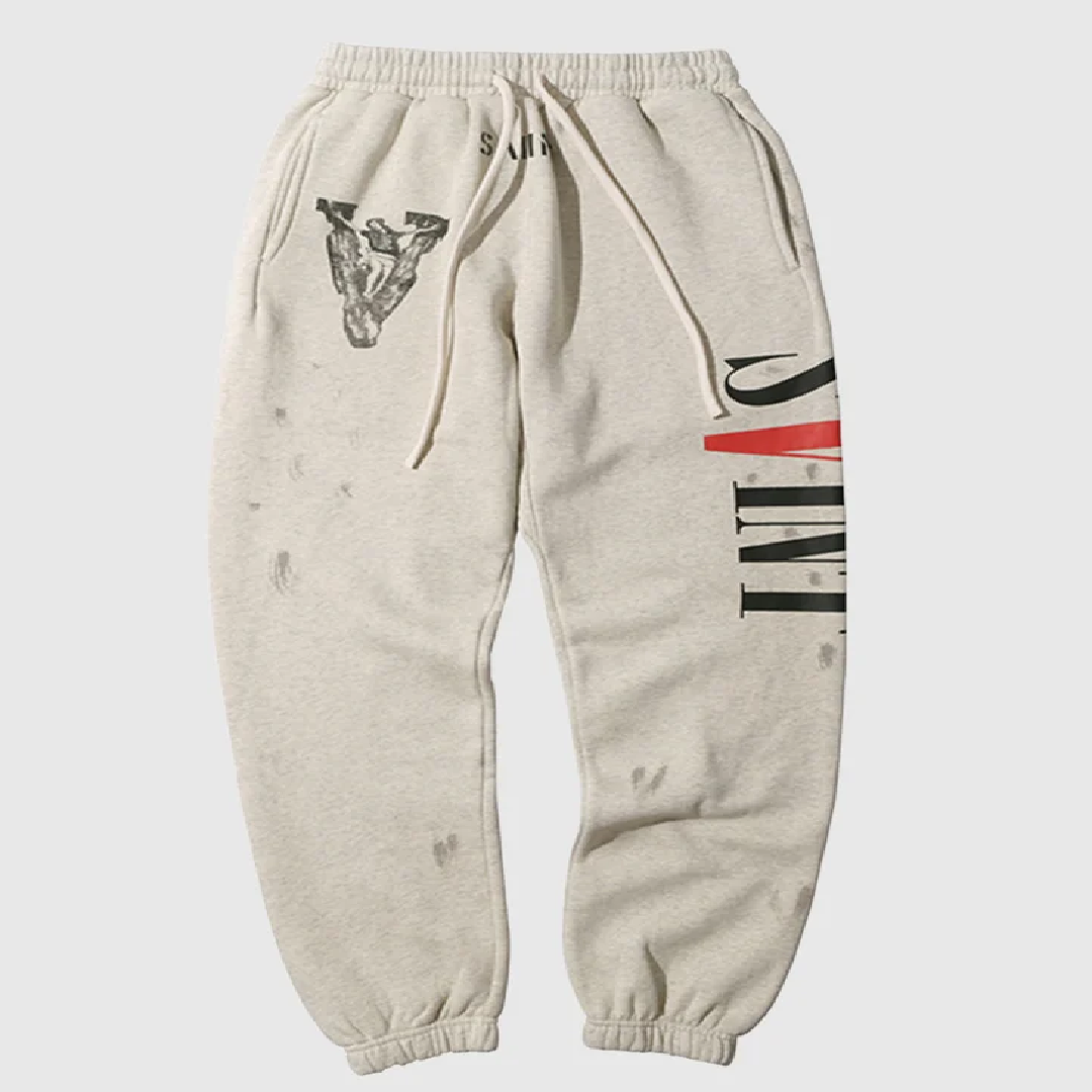 SAINT Mxxxxxx × VLONE Sweat Pants – Graphic Streetwear front SAINT Mxxxxxx × VLONE Sweat Pants - Image 1