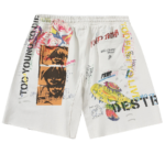 Takashi Murakami × SAINT Mxxxxxx Graff Sweatshorts – White - Image 2